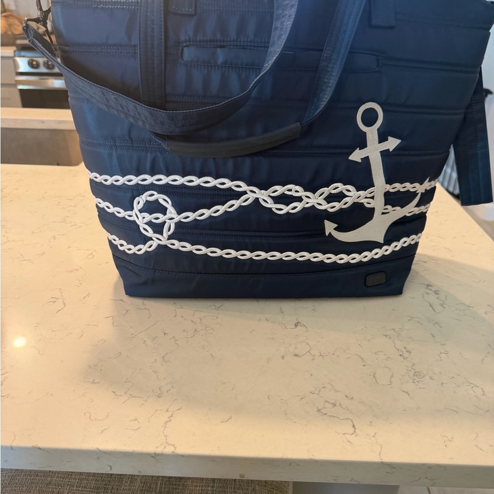 Lug Apollo Embroidered Tote Red and Blue Striped Bag